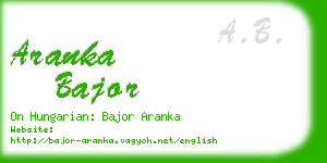 aranka bajor business card